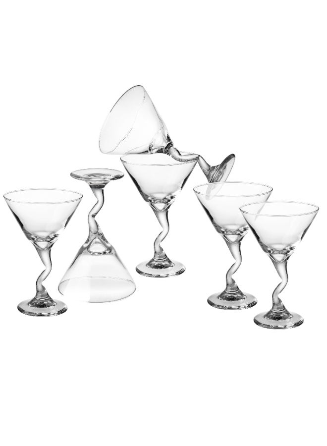 LIBBEY 🍏 Libbey Twisted Design Glass Cocktail Set – 12 Elegant Glasses | Diameter 11 cm – Height 17 cm - Image 2